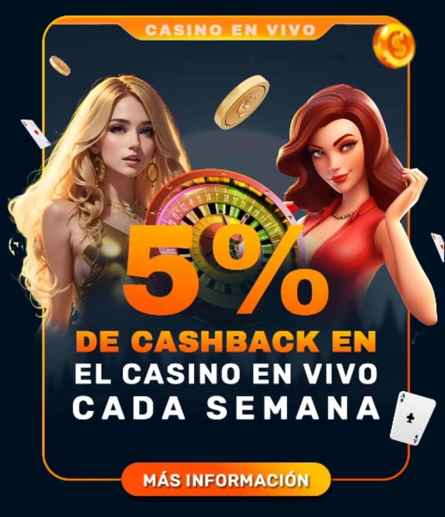 Bono cashback semanal en juegos de casino en vivo