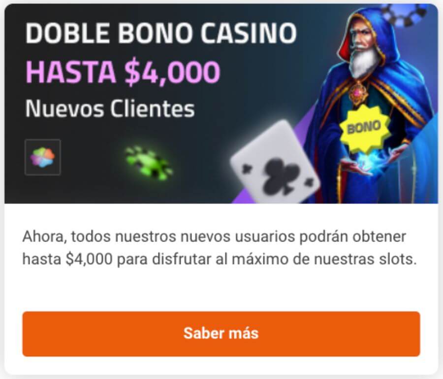 bono de bienvenida Luckia casino en México. Doble bono hasta $4.000 para nuevos jugadores del casino