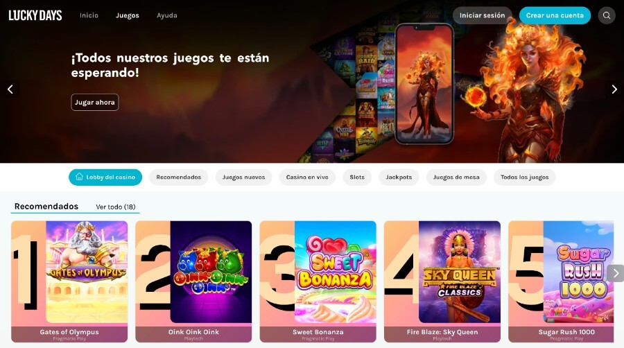 Nuevos casinos en México - Lucky Days