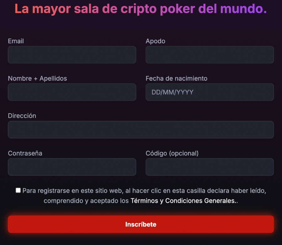 Cómo registrarse en CoinPoker