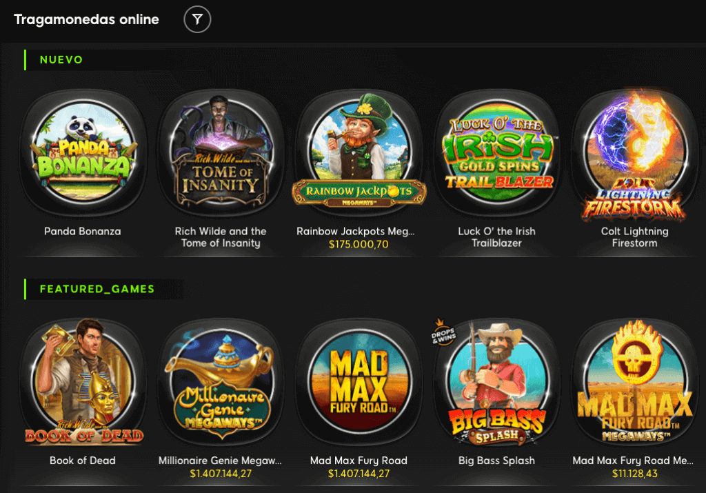 Tragamonedas disponibles en 888casino